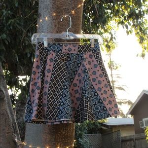 Retro Pattern Flow Skirt